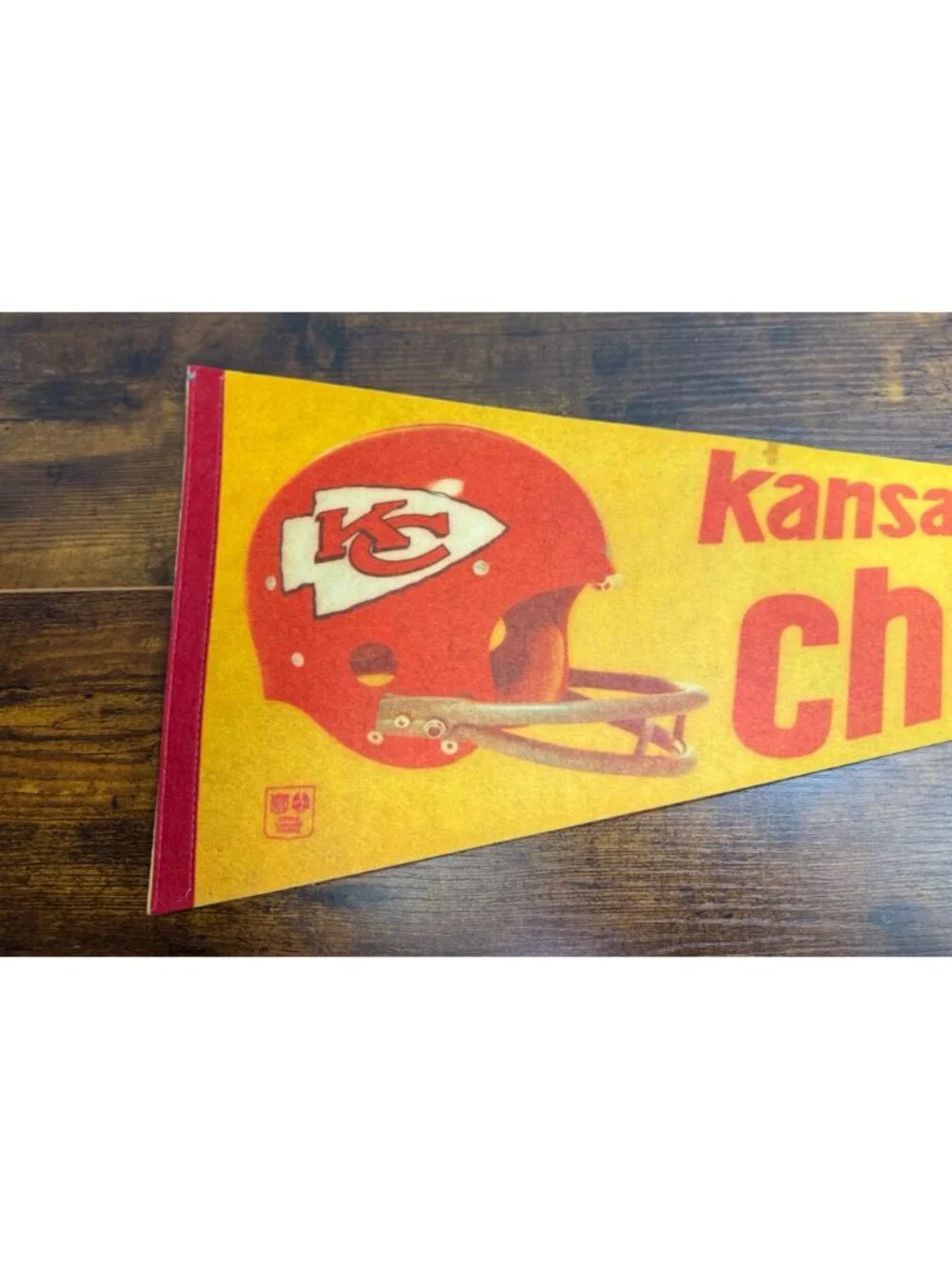 Vintage Kansas City Chiefs Pennant Felt Flag NFL Memorabilia 30 inches